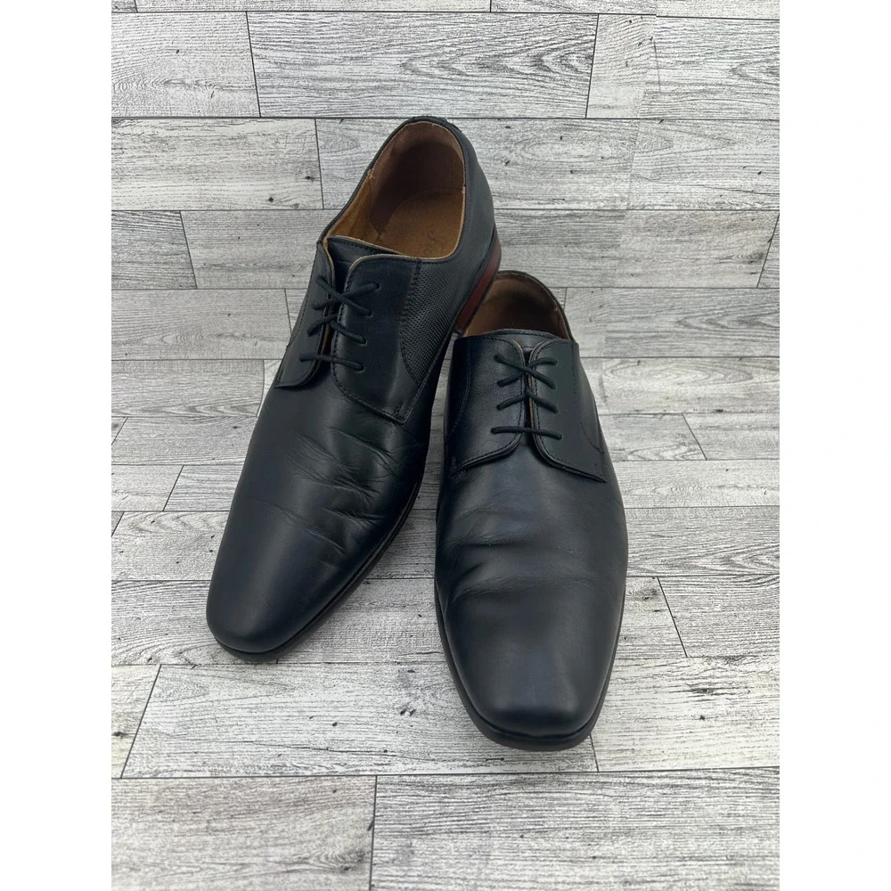 Florsheim Mens Black Leather Oxfords Dress Shoes‎ Lace Up Flexsole 10D